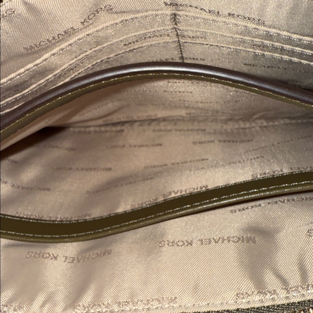 Michael Kors Floral Olive and Cream Wristlet - Picture 4 of 5